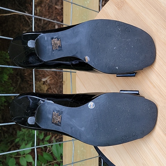 Jessica Simpson Womens Kendale Patent Leather Bow Peep Toe Heel Black Size 8.5 - Picture 11 of 13